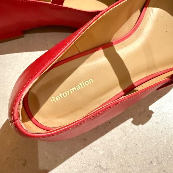 Reformation Red Mary Jane Flats - Picture 4 of 7